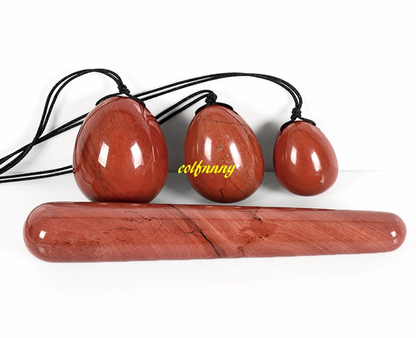 10sets/lot 4pcs Red stone Yoni Egg Crystal Massage Wands Jade Eggs For Women Kegel Exercise Vaginal Muscles Health Care Massager