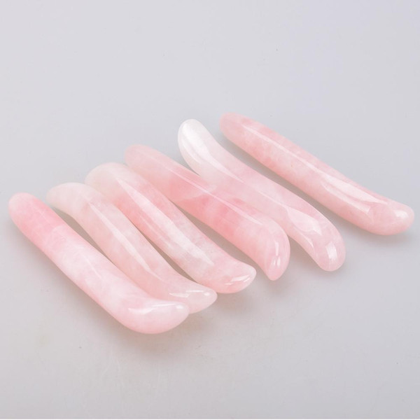 10cm Natural Rose Quartz Massage Roller V Face Massager Thin Face Instrument Yoni Wand Guasha Crystal Pleasure Stick for Women