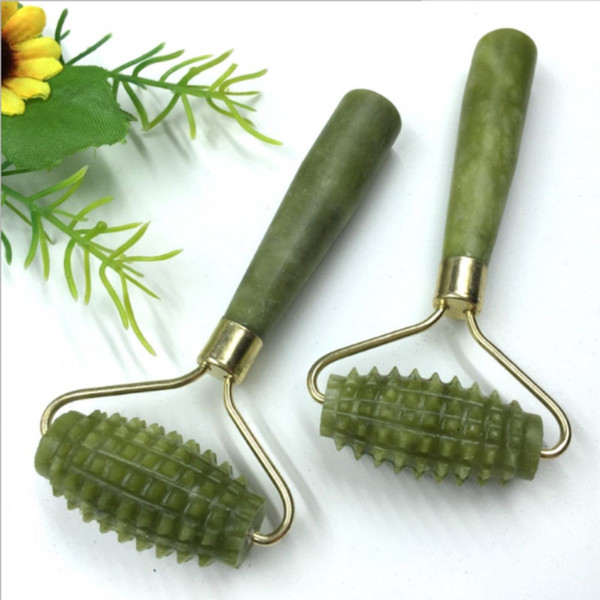 Jade Stone Needle Face Arms Neck Massage Roller Ancient Face Body SPA Massage Roller Facial Massager Jade F1126