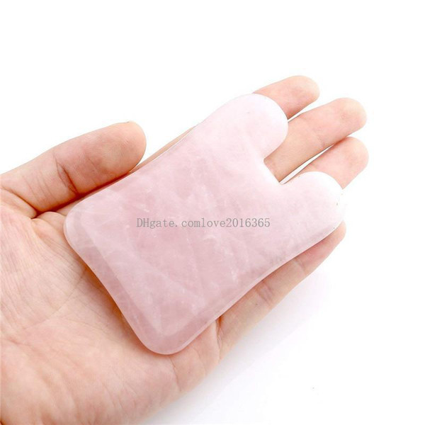 Pink Rose Gua sha Board Quartz Jade Stone Face Massager Acupuncture Gua Sha Scraping Massage Tool For Nose Finger Beauty Health