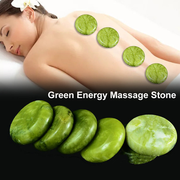 Natural Energy Massage Hot Stone Rock Green Jade SPA Body Massager Reiki Healing Meditation Pain Relief Health Care 6x8/8x8cm