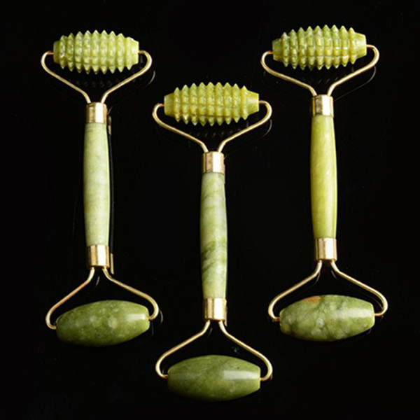 Natural Jade Roller Massager Double head Massage the Face Natural Jade Face Lift Massage Jade Beauty Tools DHL