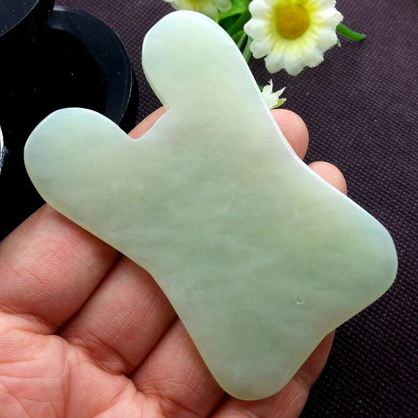 Natural Gua Sha Board Green Jade Stone Guasha Cure Acupuncture Massage Tool Body Face Relaxation Beauty Health Care Tool gift