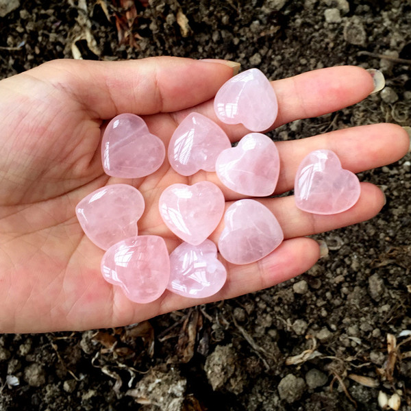 Natural Rose Quartz Heart Shaped Pink Crystal Carved Palm Love Healing Gemstone Lover Gift Stone Crystal Heart Gems