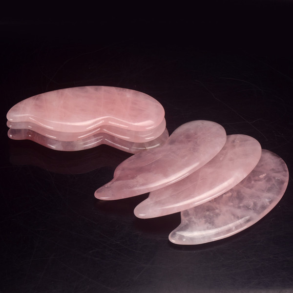 Natural Rose Quartz Jade Guasha Massage Board For Face Neck Back Gua Sha Scraping Plate Acupuncture Massager Relaxation