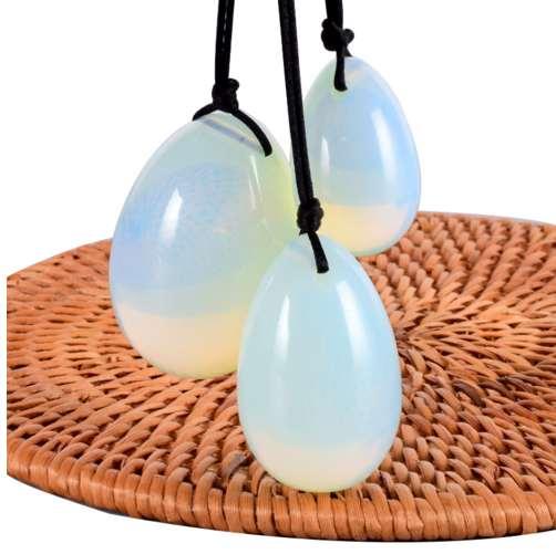 Jade Egg Set Drill Opalite Yoni Egg Mineral Quartz Stone Healing Massage Ball Kegel Exercise Pelvic Floor Muscle For Women