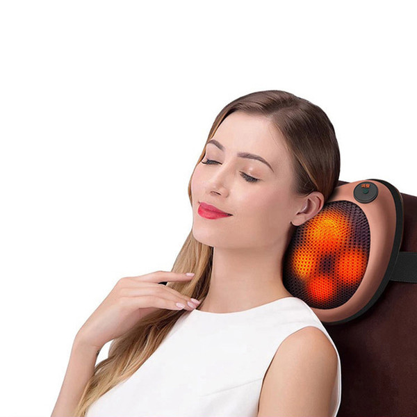 Shiatsu Back Neck Massager Pillow Cushion Electric Body Massager with 8 Heated Rollers for Shoulders Lower Back Foot Use at Home Car