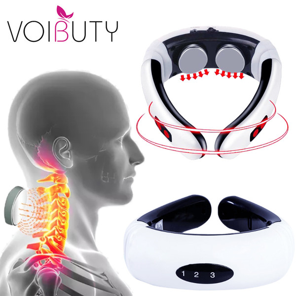 Electric Pulse Back&Neck Massager Health Acupuncture Magnetic Therapy Neck Care Far Infrared Heating Cervical Vertebra Pain Relief Tool