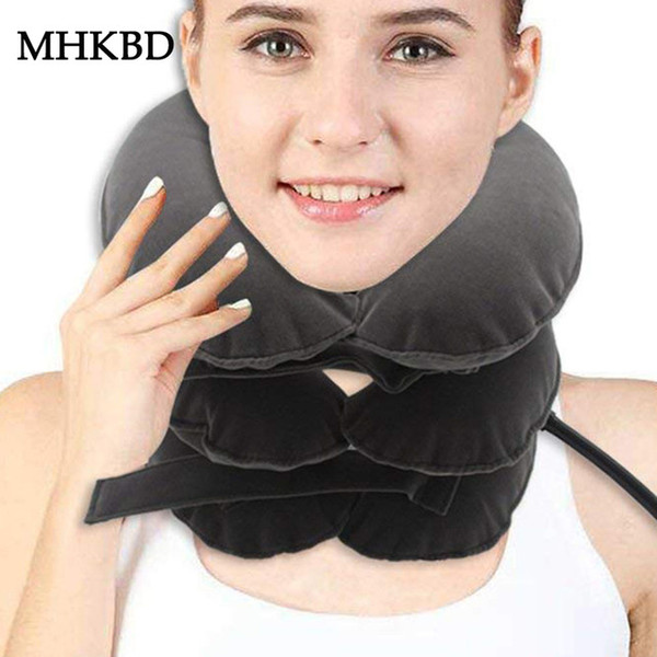 Inflatable Neck Traction Therapy Cervical Collar Vertebra Orthopedics Manual Massager Relaxation Corrective Neck Brace Device BB