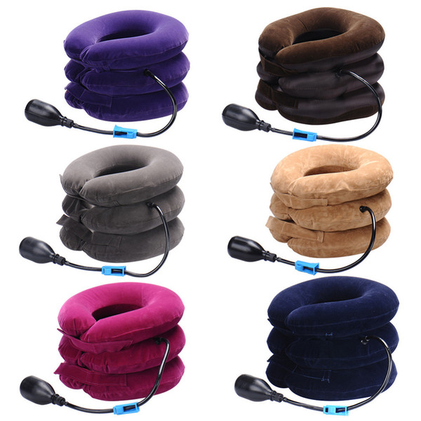 6 Colors Inflatable Pillow Neck Back Shoulder Pain Relief Massager Cervical Traction Neck Cervical Traction Device Neck Care Massage 1000pcs