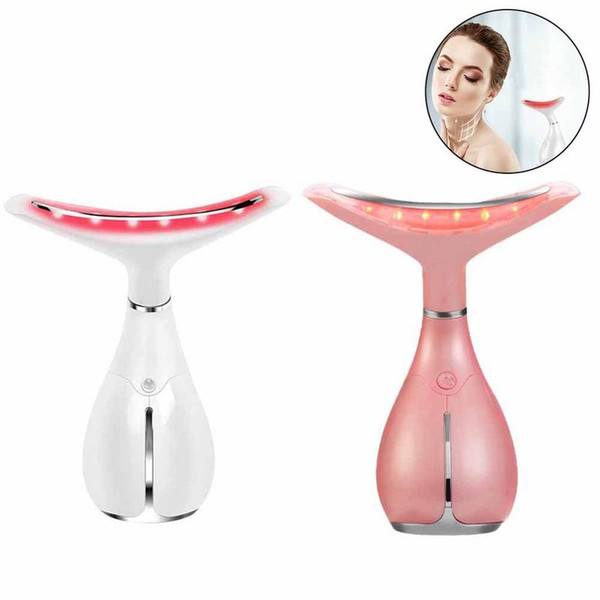 Neck Care Rechargeable Neck Instrument Beauty LED Photon Vibration Skin Tighten Anti Wrinkle Remove Neck Lifting Massager Device