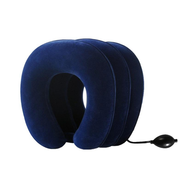 Air Inflatable Pillow Cervical Neck Head Pain Traction Support Neck Brace Device Unit for Headache Back Shoulder (sapphire)