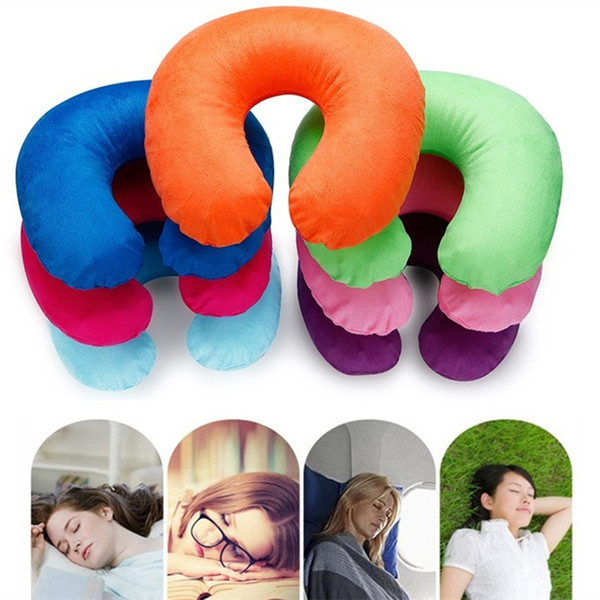 Inflatable U Shape Pillow Airplane Travel inflatable Neck Pillow Travel Accessories Comfortable Pillows Sleep air cushion pillows FB066