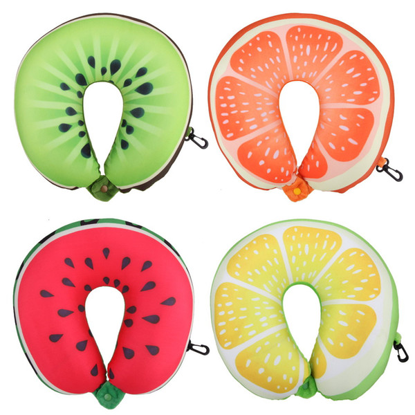 Fruit U Shaped Pillow Car Travel Pillow Cushion Protection Neck Pillow for Travel Massage Soft 3D Friut Cushion