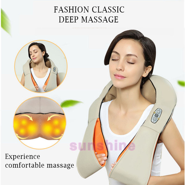 HOT! Multifunction Infrared Heating Body Health Care Equipment Car Home Acupuncture Kneading Neck Shoulder Cellulite Massager