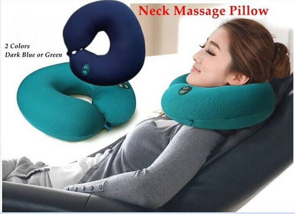 The new Neck massager u elétrica travesseiro almofada massageador Seis-velocidade ajustável pescoço massageador travesseiro verde escuro