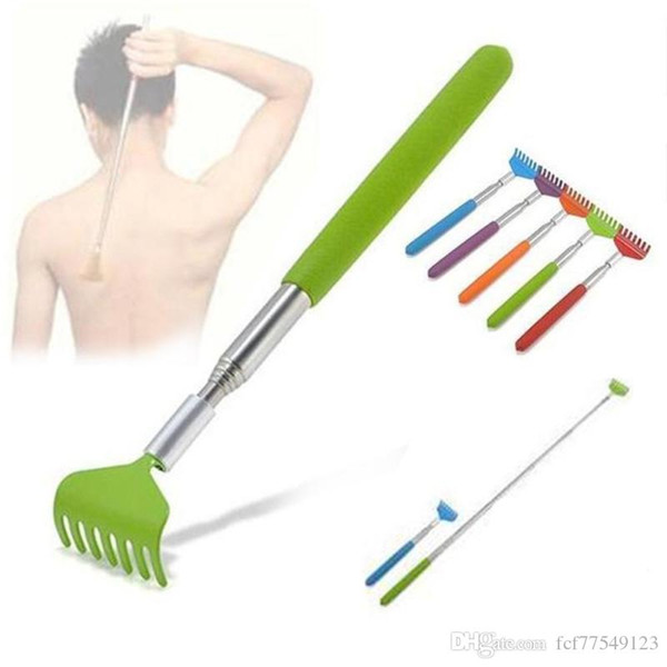 Tamax Stainless Steel Back Scratcher Telescopic Portable Adjustable Size Extend Itch Aid Scratch Tool With Soft Grip