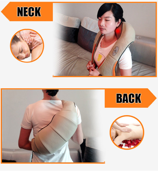 Multifunction health care car home pillow massager acupuncture kneading neck shoulder massager Darsonval anti cellulite body relax massage