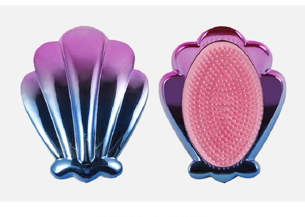Soft Plastic Brushes Head Message Hair Submissive Shampoo Comb Colorful Cute Shell Design Wholesale Price Dhl/EMS Free Shipping