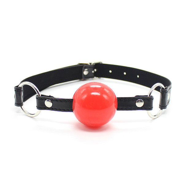 Red Silicone Ball Mouth Gag PU Leather Belt Oral Fixation Mouth Stuffed Sex Products Adult Games Cosplay Sex Toys For Couples