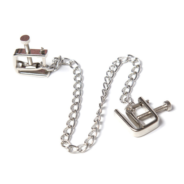 Metal Nipple Clamps With Chain Screw Spike Nipple Clamps Erotic Novelty Adult Game Breast Clips for Adult Couples Flirting Toys