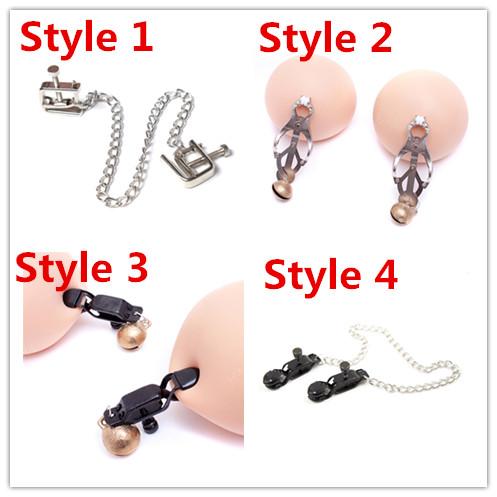 Fetish Nipple Clamps Metal Pussy Clitoris Stimulator Clip Adults Sex Toys For Women, Adult Chastity Games 4 Styles For Choose