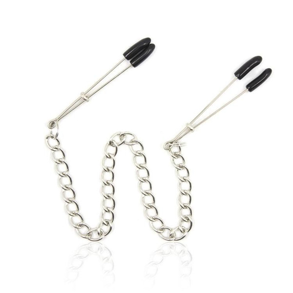 High Quality Stainless Steel Metal Chain Nipple Clamps Tweezers Erotic Novelty Adult Game Nipple Breast Clips Flirting Sex Toys