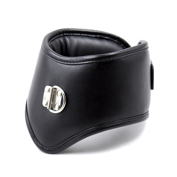 Soft Black PU Leather Sponge Padded Neck Collar Necklace Chastity Choker Bondage Restraint Adult Games Sexy Toys Erotic Toys