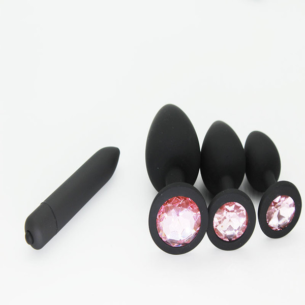 Black Silicone Anal Plug Jewelry Dildo Vibrator Sex Toys for Woman Man Prostate Massager Bullet Vibrador Butt Plug For Men Gays