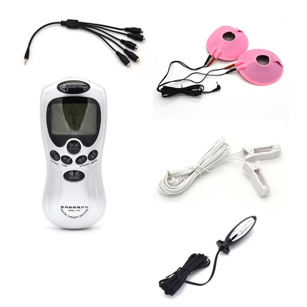 Electro Shock Anal Plug Electric Nipple Clamps Electrical Stimulation Massage Nipple Pads With 5 In 1 Cable Medical Sex Toys Kit