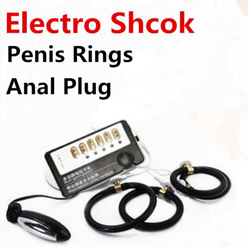 Medical Themed Toys Kits,Electric Shock Penis Time Delay Ring, Cock Massage Enlarger Ring, Electro Shock Anal Butt Plug Sex Toys