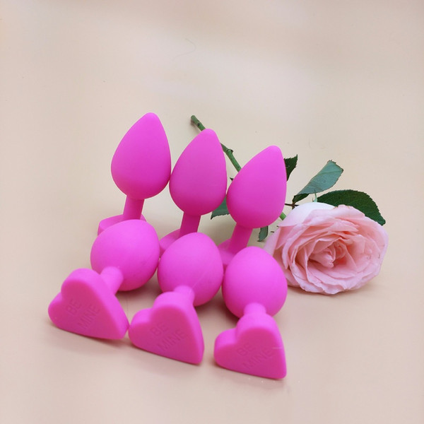 1 PC Size M Full Silicone Anal Plug Sex Toys For Women Men Gays Erotic Sexy Anus Butt Plugs Heart Base Beads Anal Sex Products