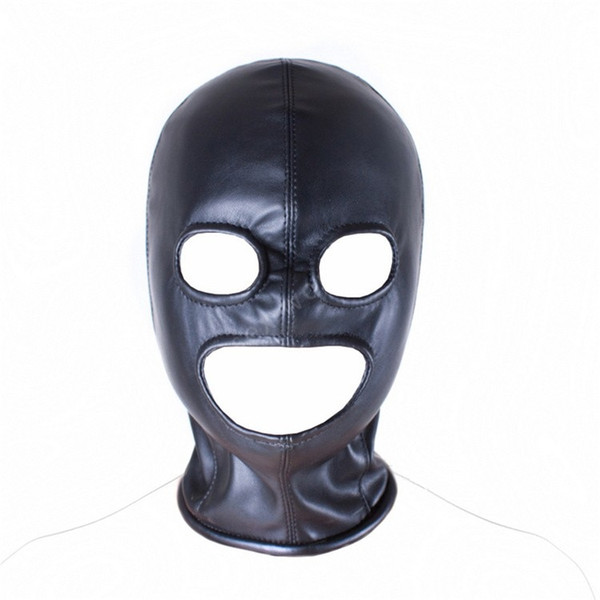 Soft PU Leather Mask Hood Sexy Toys Fetish Open Mouth Eye Hood Mask Head Bondage Adult Games Sex Toys For Couple Erotic Toys