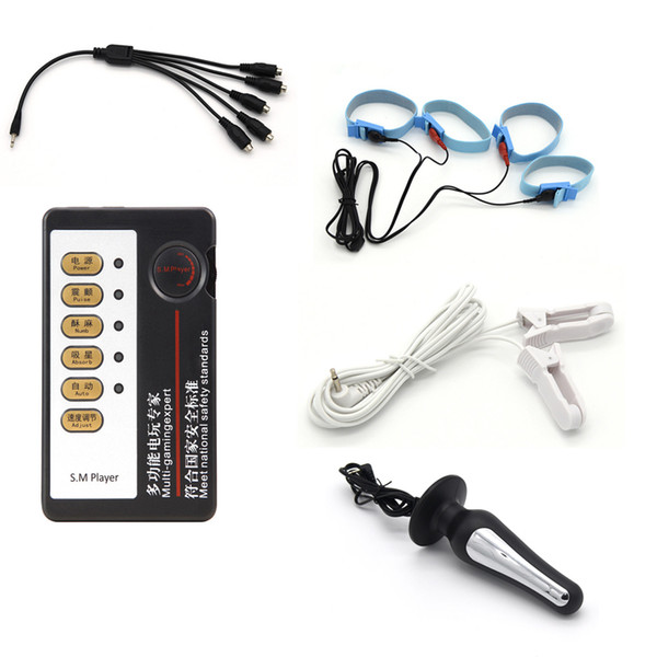 Electro Shock Kits, Professional Host Penis Rings / Nipple Clamps / Anal Plug,Electric Shock Toys For Women Man Sex Products