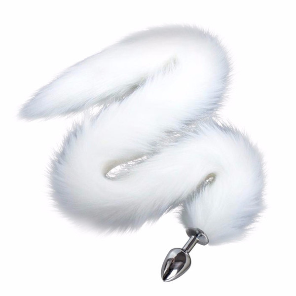 Animal Tail Metal Anal Sex Toys Super Long White Black Red Adult Artificial Fox Tail Anal Plug Butt Plug Roleplay Flirting Toys