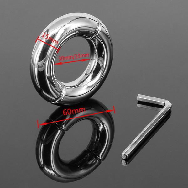 Round Smooth Testicle Balls Scrotum Pendant Stainless Steel Ball Stretcher Metal Cock Ring Scrotum Testicle Stretched Sex Toys
