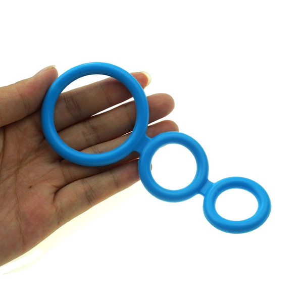 Soft Silicone Delay Ejaculation Penis Rings Cock Rings ,Adult Sex Toys Three Cock Cages Triple Penis Rings Chastity Product