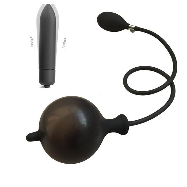 Bullet Vibrator Silicone Anal Plug Anal Dilator Expandable Inflatable Butt Plugs Anal Dildo Adults Sex Toys For Women Men Gay