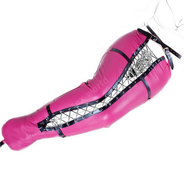 Rose Red Soft PU Leather Leg Master Sex Bondage Restraints Toys Fetish Bondage Cuffs Binders Slave Mermaid For Women