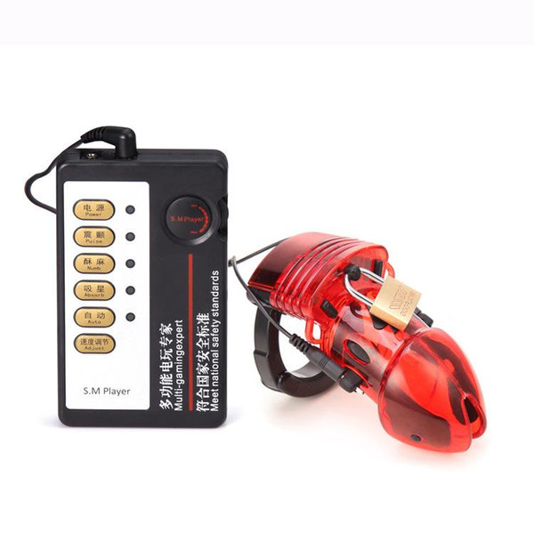 Free Shipping Electro Shock Chastity Dick Cage Penis Ring Electric Shock Cock Cage Sex Toys for Men 3 Colors for to Choose