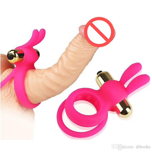 Men Sex Toys Vibrating Rings Lock Ring Rabbit Cock Ring Vibrators Male Waterproof 7 Speeds Vibrator Body Massager