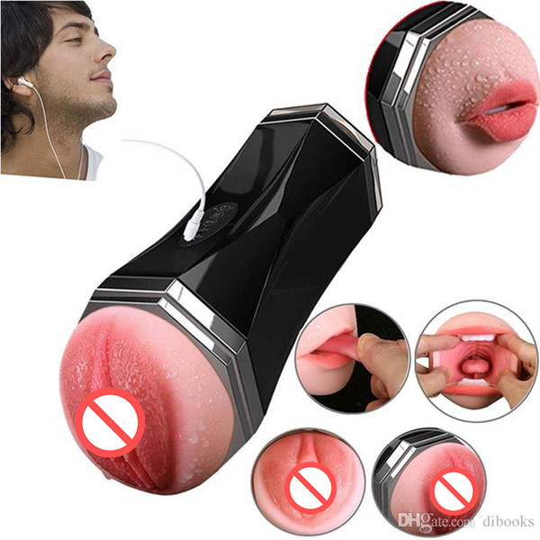 Sex Toy for Men Vibrating Male Masturbator Cup, Multispeed Vibrations Vibrator USB Rechargeable 3D Realistic Vagina and Mouth Masturbators
