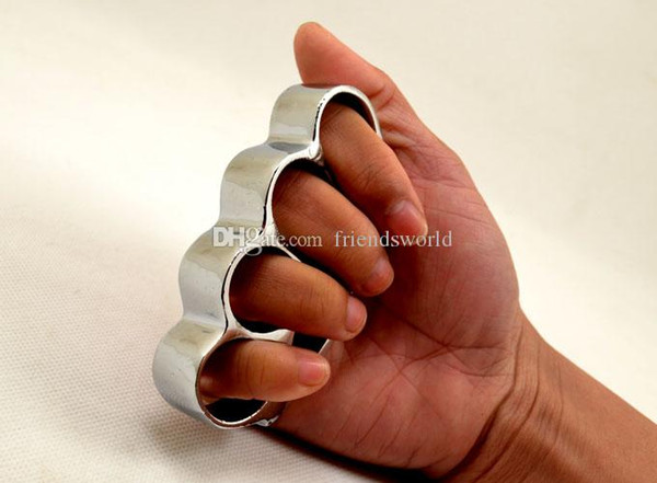 10PCS THICK CHROMED STEEL BRASS KNUCKLES KNUCKLE DUSTER Self Defense Protective Gear DHL FEDEX Free Shipping
