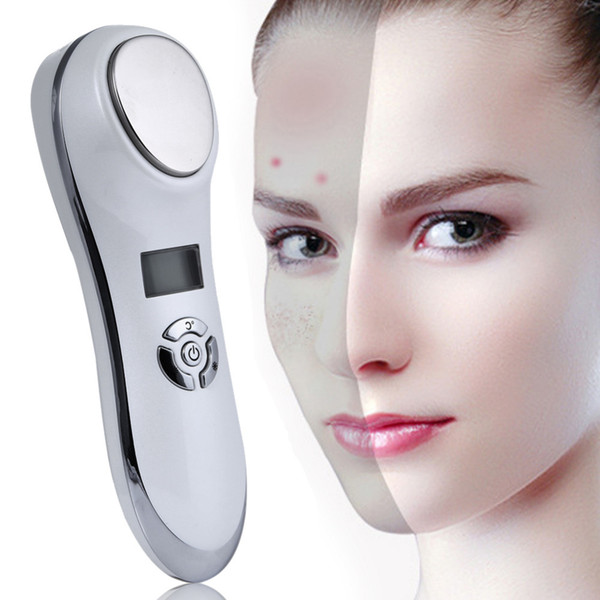 Portable Ultrasonic Hot Cold Therapy Sonic Vibrating Facial Skin Care Essence Ion Introduction Beauty Instrument Face Rejuvenate