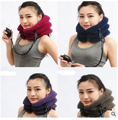 Health Care Self The whole velvet Three layers Three tube cervical traction apparatus Inflatable Massage neck collar
