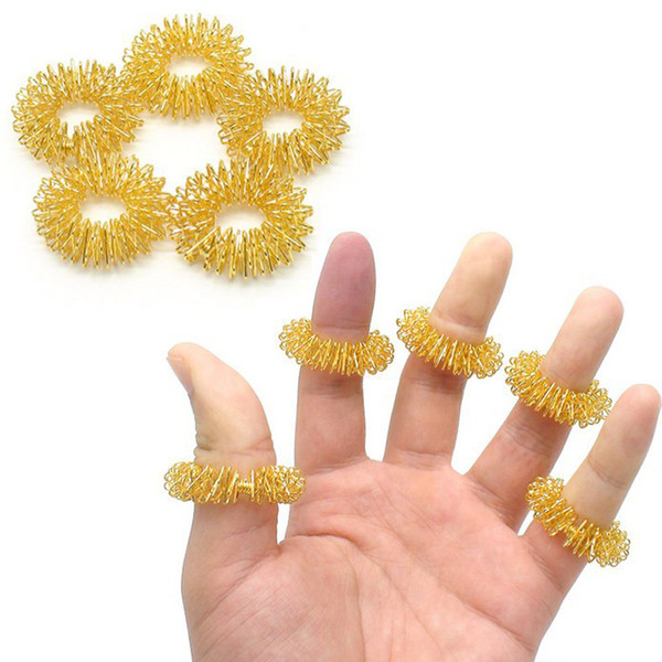 Finger Massage Ring Elastic Finger Acupuncture Massager Circle Body Massage Health Care Stainless Steel Hand Massager Finger Relaxation