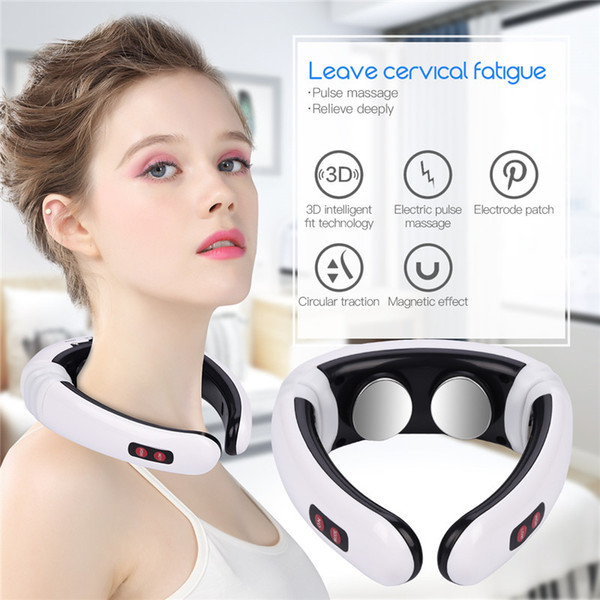 Electric Pulse Back and Neck Massager Far Infrared Heating Pain Relief Tool Health Care Relaxation J1639