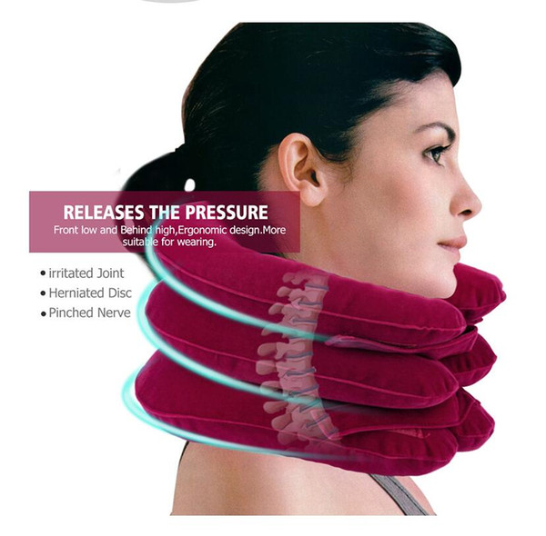 Health Care Self The whole velvet Three layers Three tube cervical traction apparatus Inflatable releases the pressure relief the pain