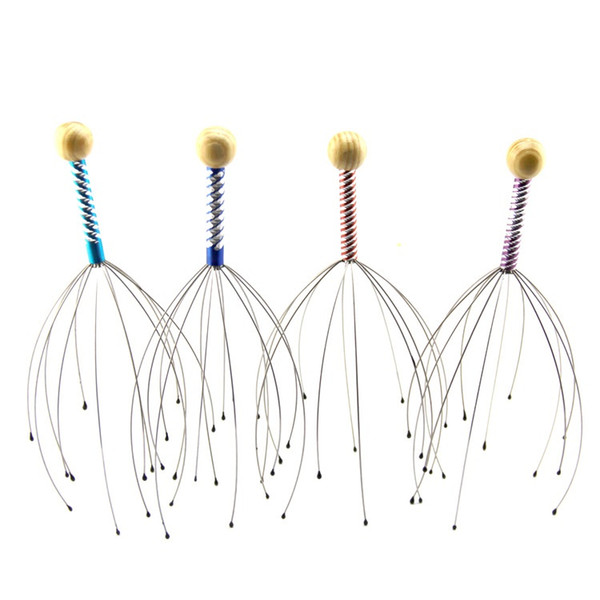 100pcs DHL free shipping Stainless Steel Head Hair Held Scalp Neck Equipment Stress Release Relax Massager Levert good quality in stock