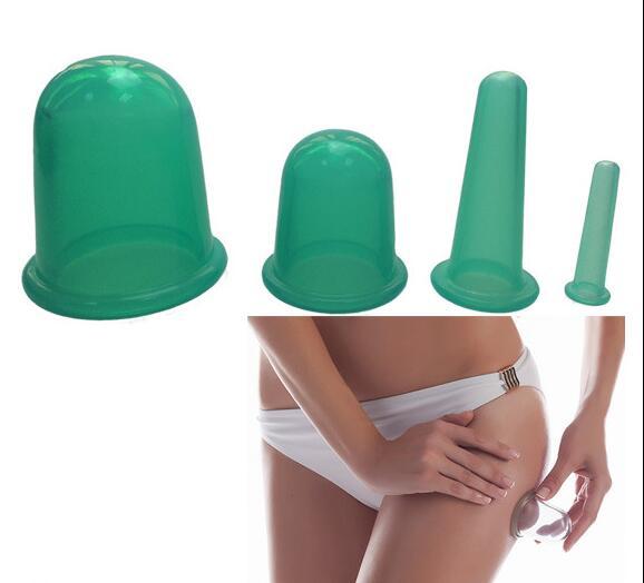 4Pcs Moisture Absorber Anti Cellulite Vacuum Cupping Cup Silicone Family Facial Body Massage Therapy Cupping Cup Set